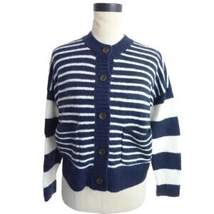 Madewell Wool Blend Sweater Striped Blue White Size XS